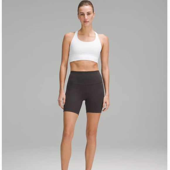 Size 8 White Lululemon Energy Longline Bra Medium Support - Picture 2 of 6